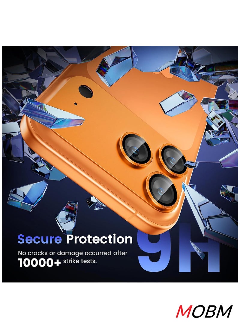 MOBM For iPhone 17 Pro Max Camera Protector Lens Cover Orange Pack of 2 - Image 3